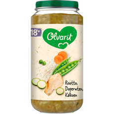 Olvarit Risotto Doperwten Kalkoen Babyhapje 18+ maanden 250 GR