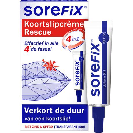 SoreFix Rescue Op Zink Gebaseerde Koortslipcrème 6 ML
