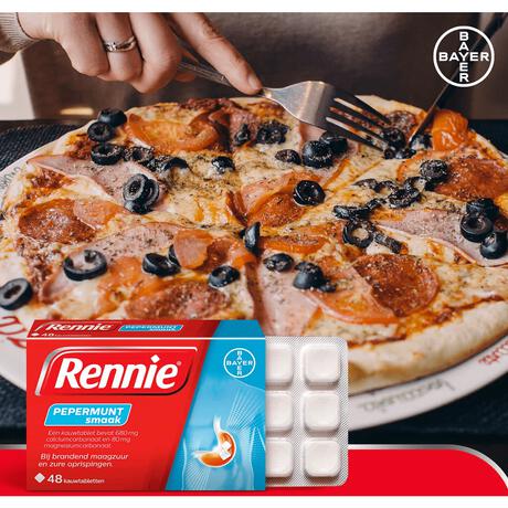 Rennie Pepermunt Kauwtabletten Bij Brandend Maagzuur 48 stuks