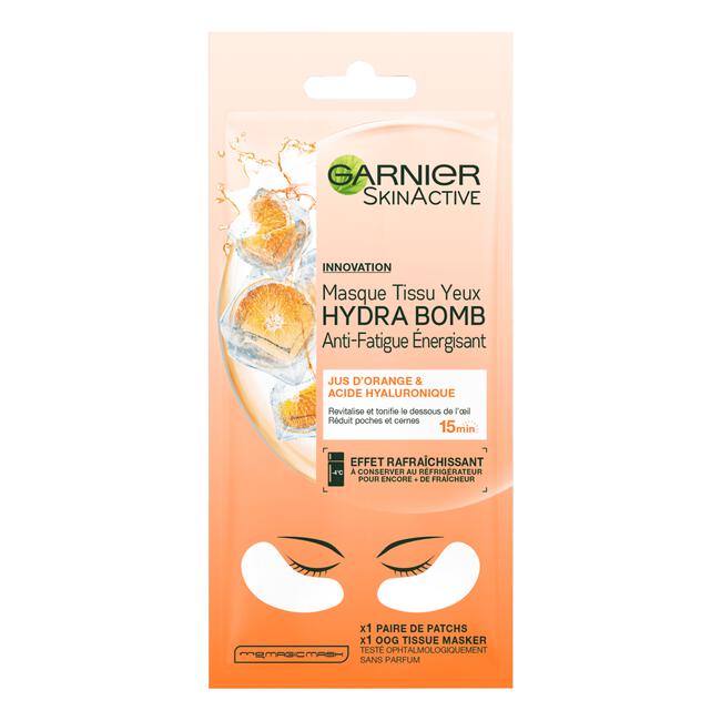 Garnier SkinActive Oog Tissue Masker met Sinaasappel en Hyaluronzuur 1 Stuk
