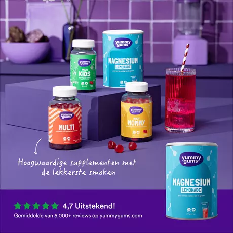Yummygums Magnesium Lemonade Suikervrij 240 gram