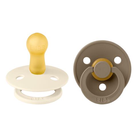 BIBS Fopspeen Two Pack Natuurlijk Rubber Ivory/Dark Oak Maat 2