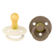 BIBS Colour Fopspeen Rond Latex Maat 2 Ivory/Dark Oak 2 stuks