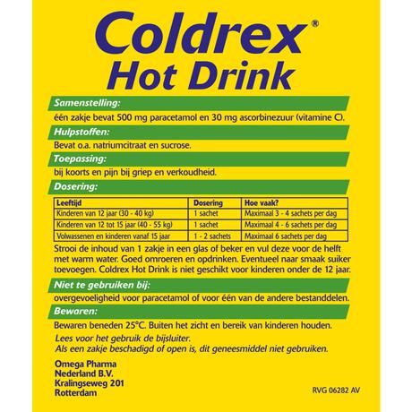 Coldrex Hot Drink bij Griep en Verkoudheid 10 Sachets