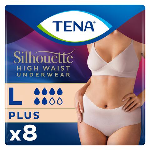 TENA Silhouette Plus High Waist Wegwerpbroekjes Crème L 8 stuks