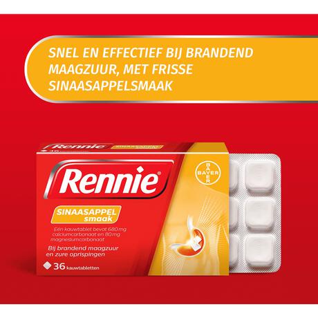 Rennie Sinaasappel Kauwtabletten Bij Brandend Maagzuur 36 stuks