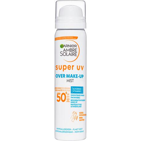 Garnier Ambre Solaire Over Make-up Super UV Mist SPF50 met Glycerine, Vitamine E en Hyaluronzuur 75ml