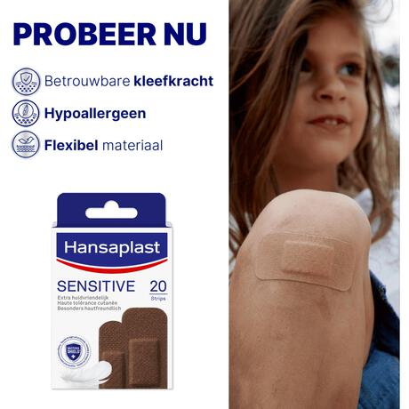 Hansaplast Sensitive Dark 20 stuks