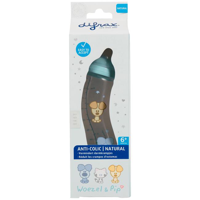 Difrax Woezel & Pip S-Fles Natural 250 ML 0+ Maanden