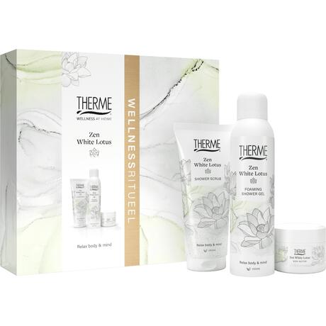 Therme Zen White Lotus Scrub 200ml + Butter 75g + Foam 200ml Geschenkset