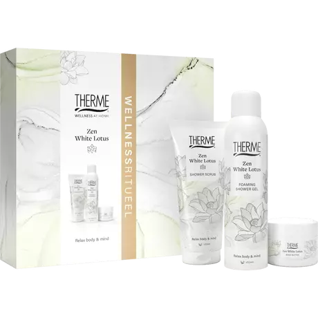 Therme Giftset Zen White Lotus Scrub 200ml + Butter 75g + Foam 200ml