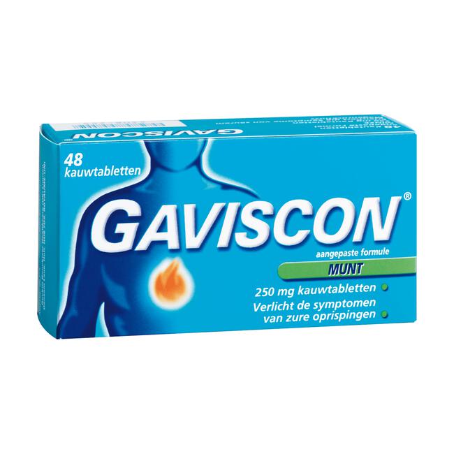 Gaviscon Kauwtabletten Pepermunt Maagzuurremmers 48 Stuks