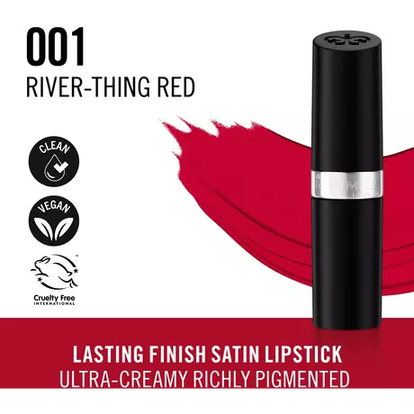 Rimmel London Lasting Finish Satin Lippenstift 001 River-Thing Red 4 G