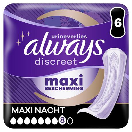 Always Incontinentieverband Discreet Maxi Night 6 stuks