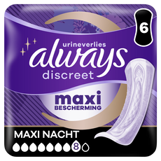 Always Incontinentieverband Discreet Maxi Night 6 stuks