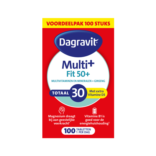 Dagravit Multivitaminen Fit 50+ Totaal 30 Vitamine D3 Tabletten 100 stuks