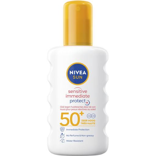 NIVEA SUN Zonnebrand Sensitive Immediate Protect Zonnespray SPF 50+ 200 ML
