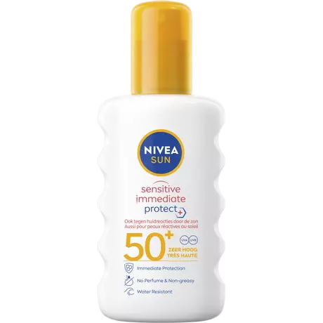 NIVEA SUN Zonnebrand Sensitive Immediate Protect Zonnespray SPF 50+ 200 ML