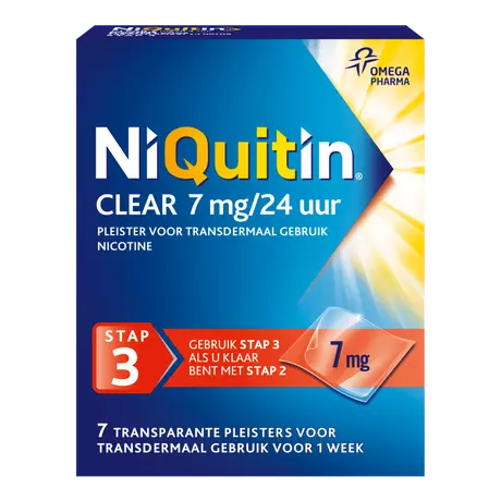 NiQuitin Clear Pleisters 7 mg Stoppen met roken