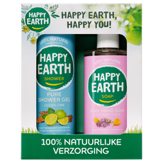 Happy Earth Giftset Cedar Lime Douchegel en Lavender Ylang Handzeep