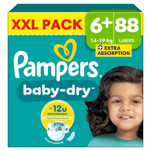 Pampers Baby Dry XXL Pack Luiers Maat 6+ 14-19 KG 88 Stuks