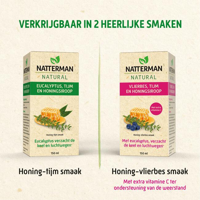 Natterman Natural Eucalyptus, Tijm en Honingsiroop 150 ML