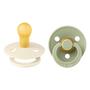 Bibs Fopspeen Two Pack Natuurlijk Rubber Ivory Sage Size 1