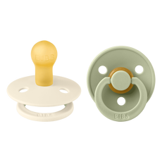 Bibs Fopspeen Two Pack Natuurlijk Rubber Ivory Sage Size 1