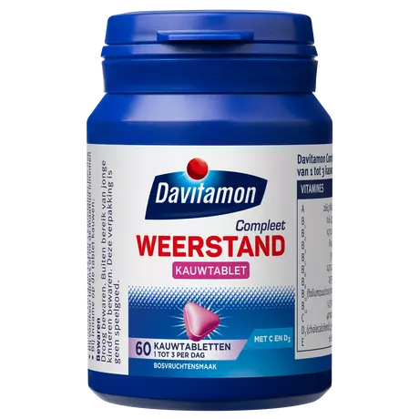 Compleet Weerstand Vitamine C & D3 Bosvruchten Kauwtabletten 60 stuks