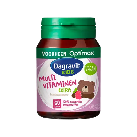 Dagravit Natural Kids Multi Framboos Kauwtabletten 60 stuks