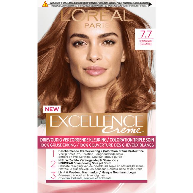 L'Oréal Paris Excellence Creme Permanente Haarverf 7.7 Honingbruin