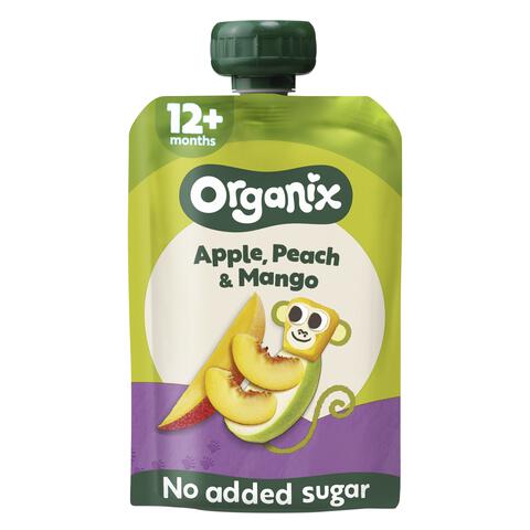 Organix Bio Knijpfruit Appel Perzik Mango 12+ Maanden 100 gram