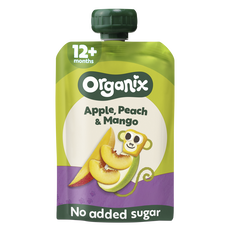 Organix Bio Knijpfruit Appel Perzik Mango 12+ Maanden 100 gram