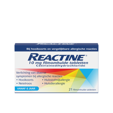 Reactine Cetirizine 10 MG 21 Hooikoortstabletten