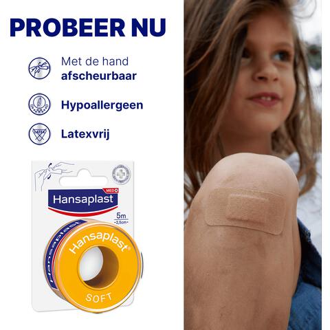 Hansaplast Classic Soft Hechtpleister 5 M x 2,5 CM