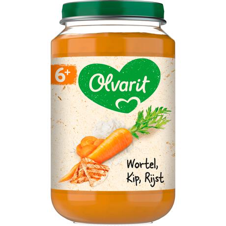 Olvarit Wortel Kip Rijst Babyhapje 6+ maanden 200 GR