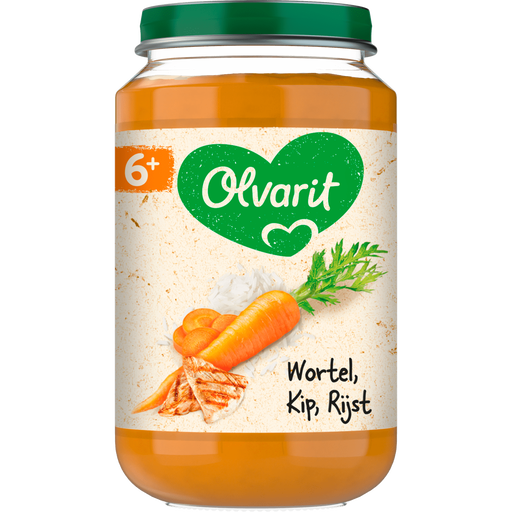 Olvarit Wortel Kip Rijst 6+ Maanden 200 gram