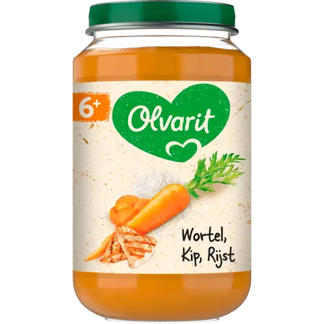 Olvarit Wortel Kip Rijst 6+ Maanden 200 gram