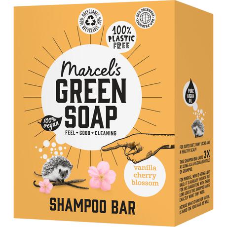 Marcel's Green Soap Vanilla & Cherry Blossom Shampoo Bar 90 GR