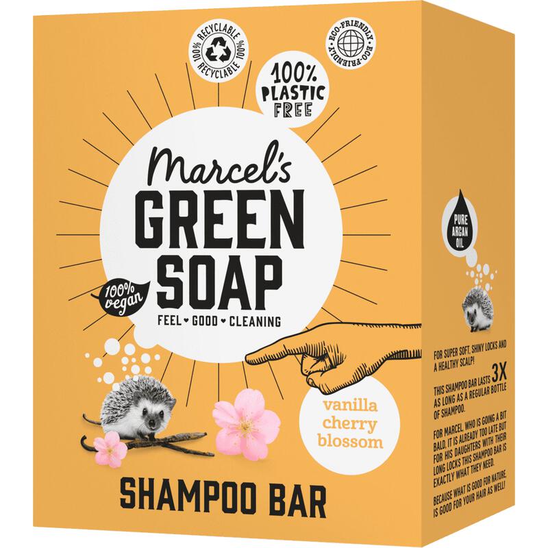 Marcel's Green Soap Vanilla & Cherry Blossom Shampoo Bar 90 GR