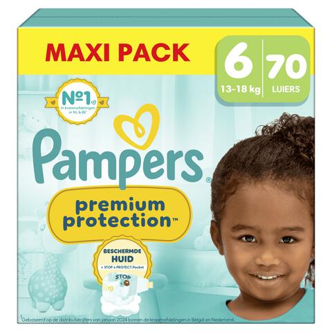 Pampers Premium Protection Maxi Pack Luiers Maat 6 13-18 KG 70 Stuks