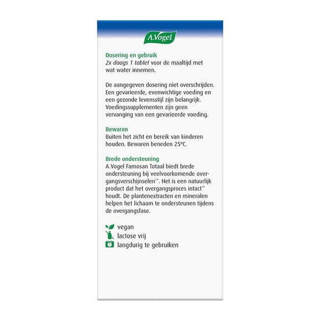 A.Vogel Famosan Overgang1* Totaal tabletten 60 stuks