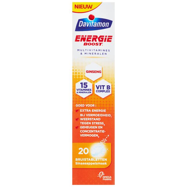 Davitamon Energie Boost Ginseng Bruistabletten Met Sinaasappelsmaak
