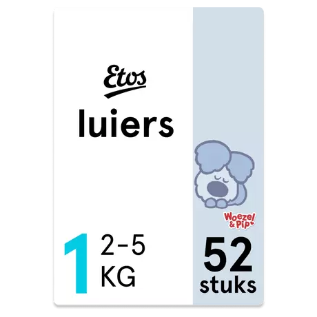 Etos Woezel & Pip Luiers Newborn Maat 1 2-5 kg 156 stuks