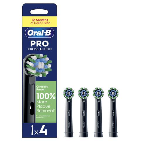 Oral-B Cross Action Opzetborstels Zwart 4 Stuks