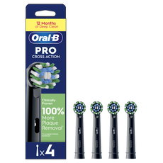 Oral-B Cross Action Opzetborstels Zwart 4 Stuks