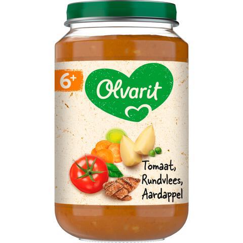 Olvarit Tomaat Rundvlees Aardappel Wortel Babyhapje 6+ maanden 200 GR