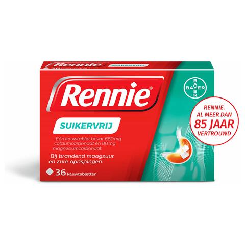 Rennie Suikervrij Kauwtabletten Bij Brandend Maagzuur 36 Stuks