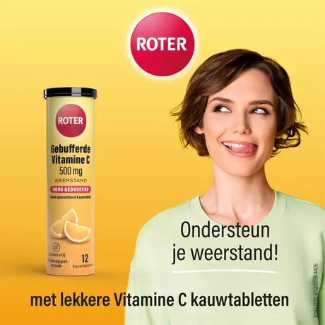 Roter Gebufferde Vitamine C 500 MG Suikervrij Kauwtabletten 24 stuks