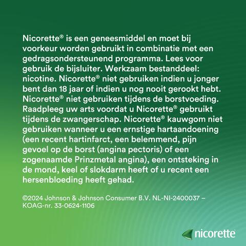Nicorette suikervrij Kauwgom mint 4mg 30 stuks
